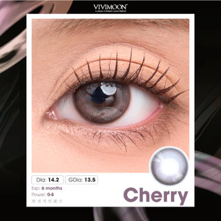 Kính áp tròng VIVIMOON LENSPRESSO cận nâu xám hồng cho mắt thở CHERRY, lens 06 tháng