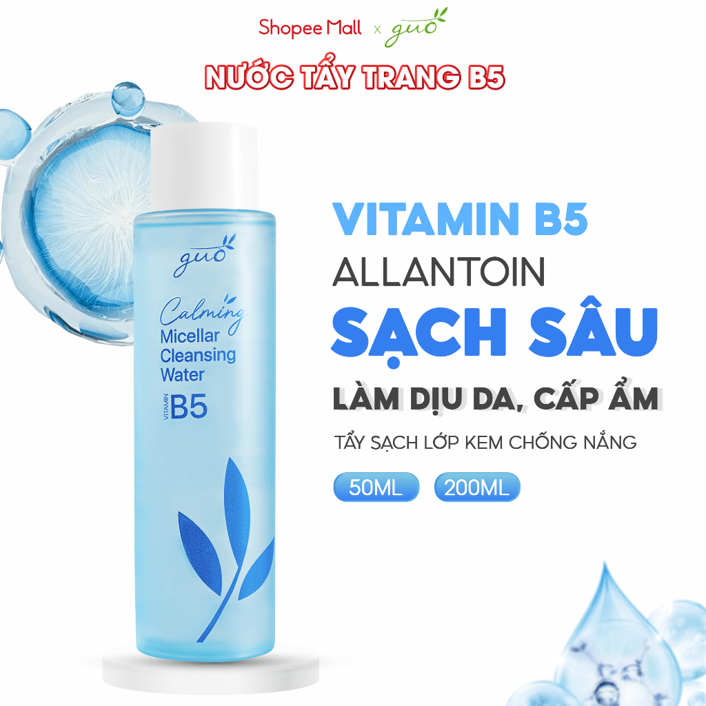 Ảnh Nước Tẩy Trang B5 Làm Sạch Sâu, Dịu Nhẹ cho da nhạy cảm, không cồn, không cay mắt - Calming Micellar Water GUO 2