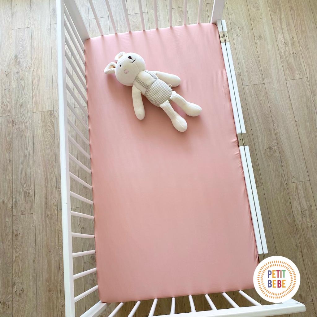 Ảnh Ga nệm cũi tencel 60s cho bé PETIT BEBE bo thun họa tiết và màu trơn 3