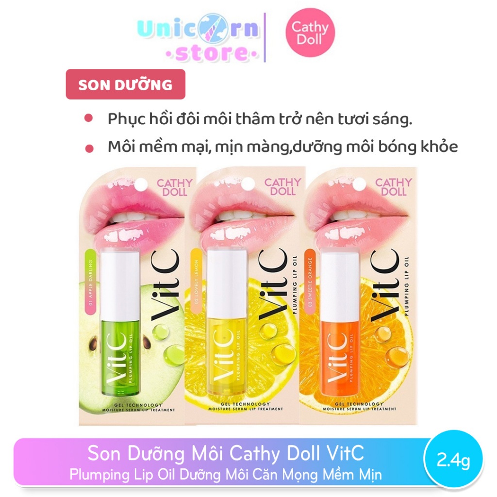 Son Dưỡng Môi Căng Mọng Mềm Mịn Cathy Doll VitC Plumping Lip Oil 2.4g