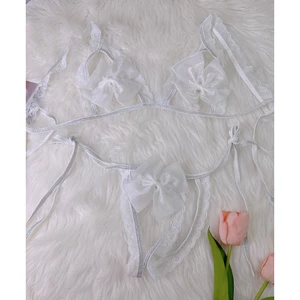 ảnh thật BK081 -có bigsize Bộ đồ lót lọt khe nơ to quyến rũ cho nữ - Kelly Wang