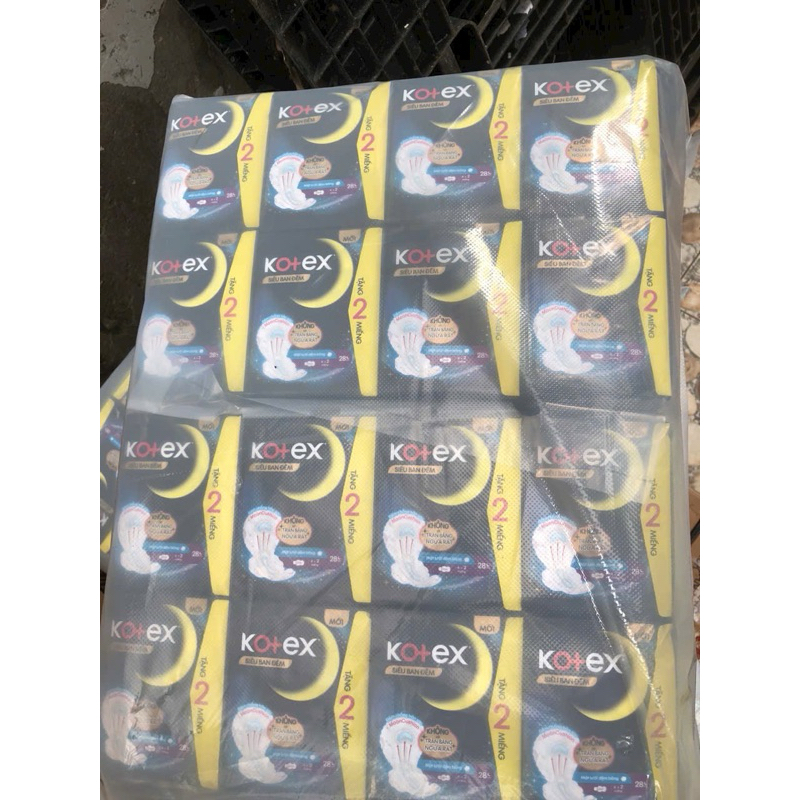 Combo 8 gói Băng vệ sinh Kotex ban đêm Maxi Cánh 4 miếng 28cm