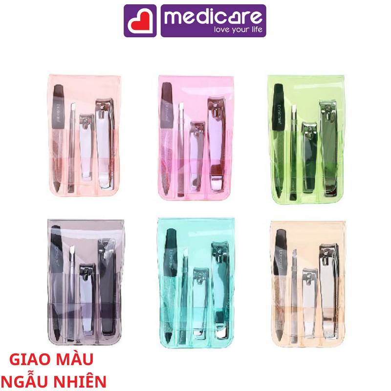 Bộ Bấm Móng, Nhíp & Dũa BASICARE 1017PDQ gói 4 cái