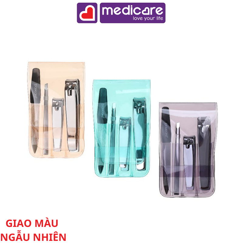 Bộ Bấm Móng, Nhíp & Dũa BASICARE 1017PDQ gói 4 cái