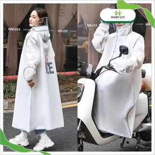 Áo mưa măng tô có kính chắn & che tay – Hình gấu NICE siêu dễ thương, dáng dài che kín toàn thân