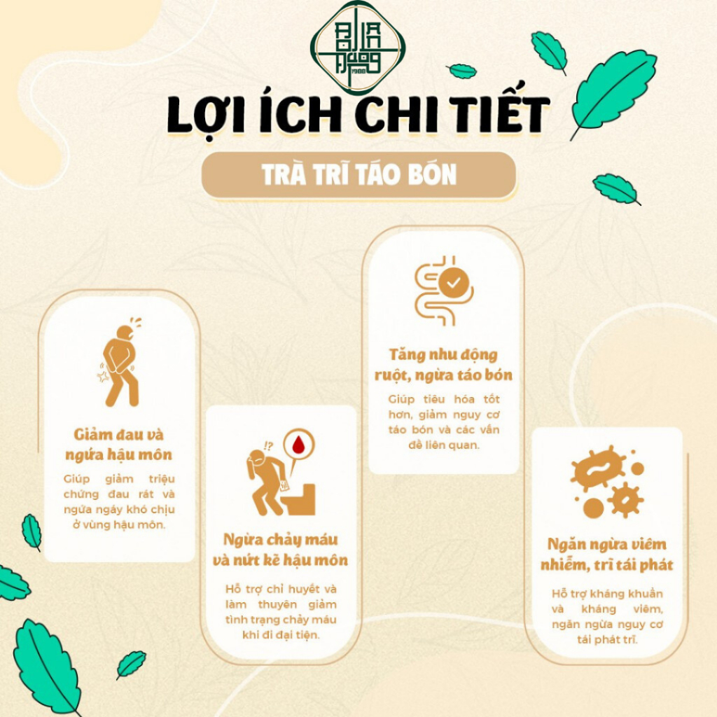 Trà Trĩ Táo Bón -Bội Lan Đường- Giúp Co Trĩ, Táo Bón Và Rát Hậu Môn, Giúp Co Nhanh Búi Trĩ tp Diếp Cá