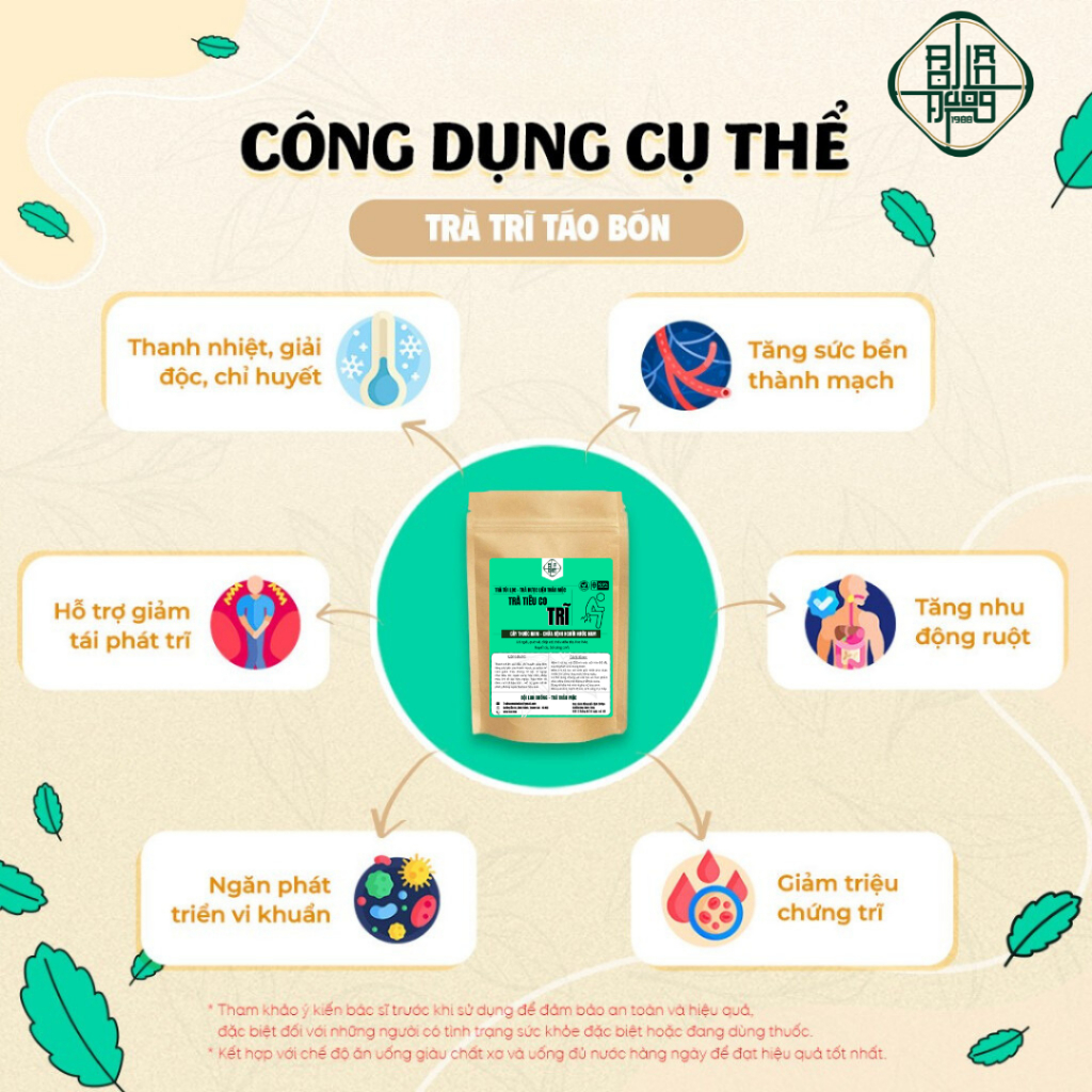 Trà Trĩ Táo Bón -Bội Lan Đường- Giúp Co Trĩ, Táo Bón Và Rát Hậu Môn, Giúp Co Nhanh Búi Trĩ tp Diếp Cá
