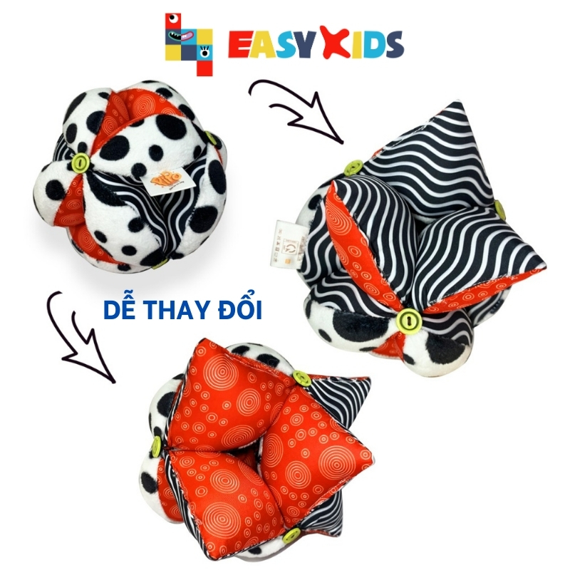 Bóng Vải Cho Bé Sơ Sinh Montessori Polka Dots Hỗ Trợ Luyện Chân, Kích Thích Thị Giác