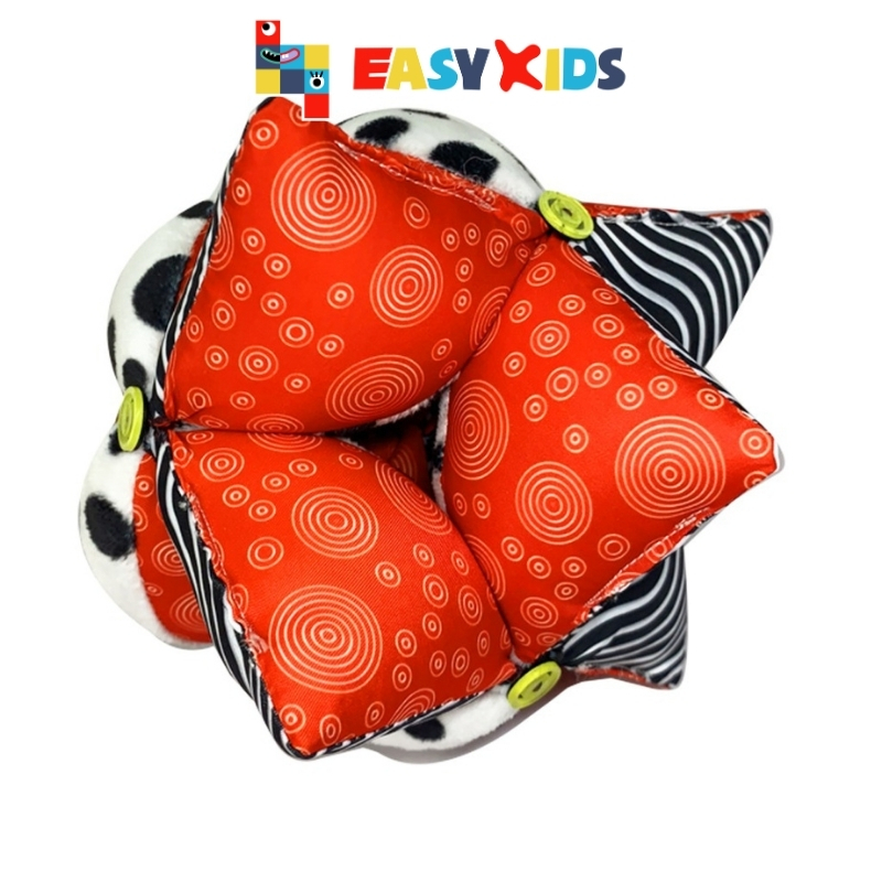 Bóng Vải Cho Bé Sơ Sinh Montessori Polka Dots Hỗ Trợ Luyện Chân, Kích Thích Thị Giác