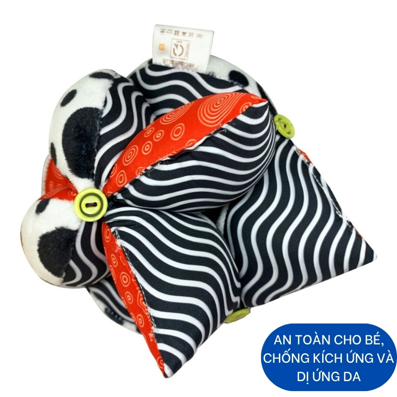 Bóng Vải Cho Bé Sơ Sinh Montessori Polka Dots Hỗ Trợ Luyện Chân, Kích Thích Thị Giác
