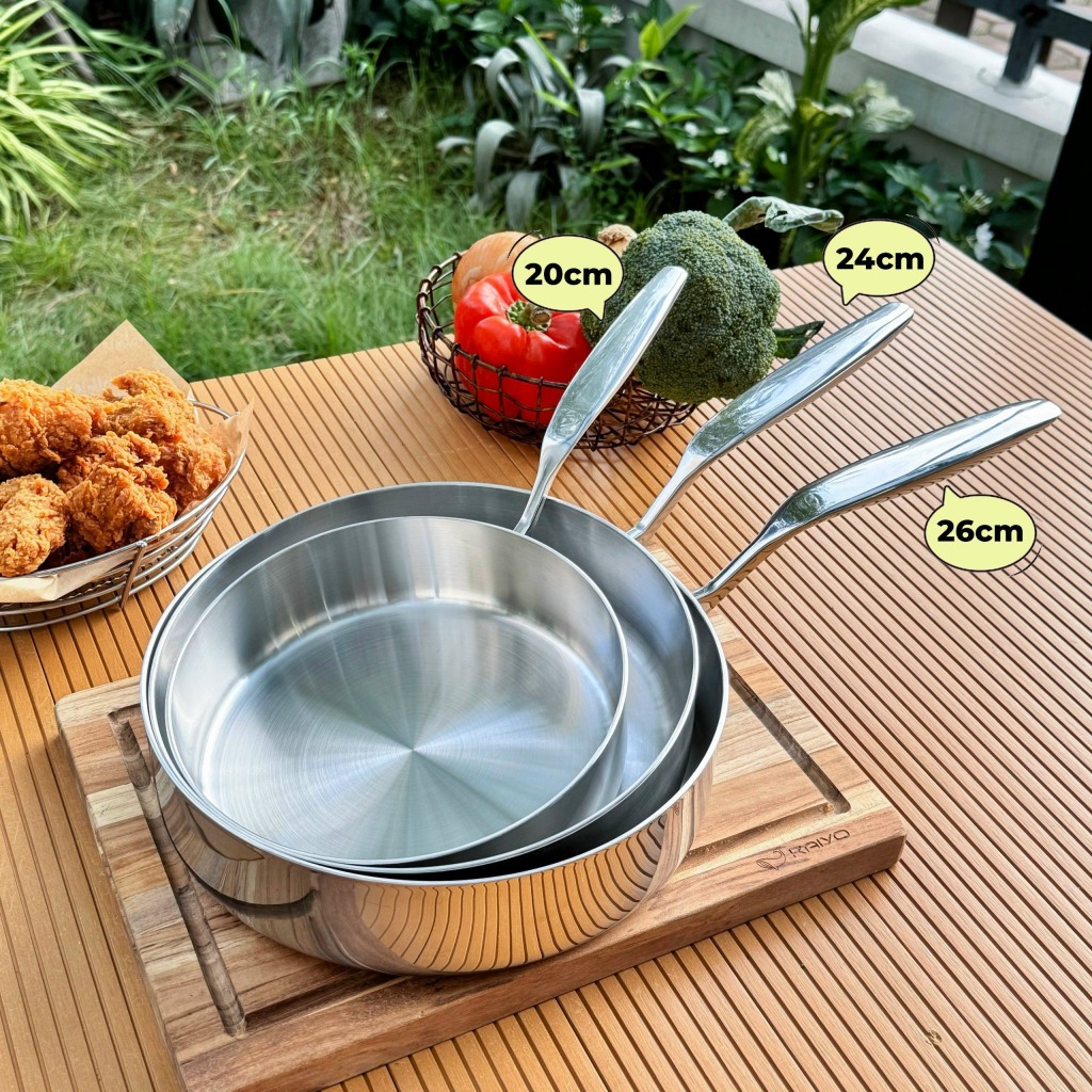 Chảo Inox 316 Kaiyo Premium Thành Cao Liền Khối 5 Lớp Dùng Trên Mọi ...