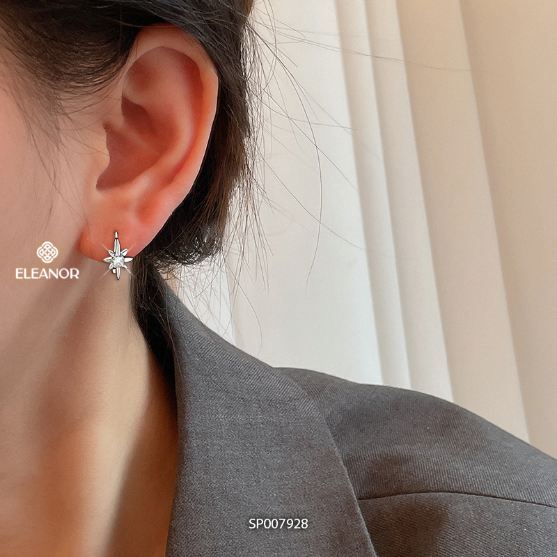 Bông tai nữ chuôi bạc 925 Eleanor Accessories thiết kế ngôi sao phụ kiện trang sức khuyên tai 7928