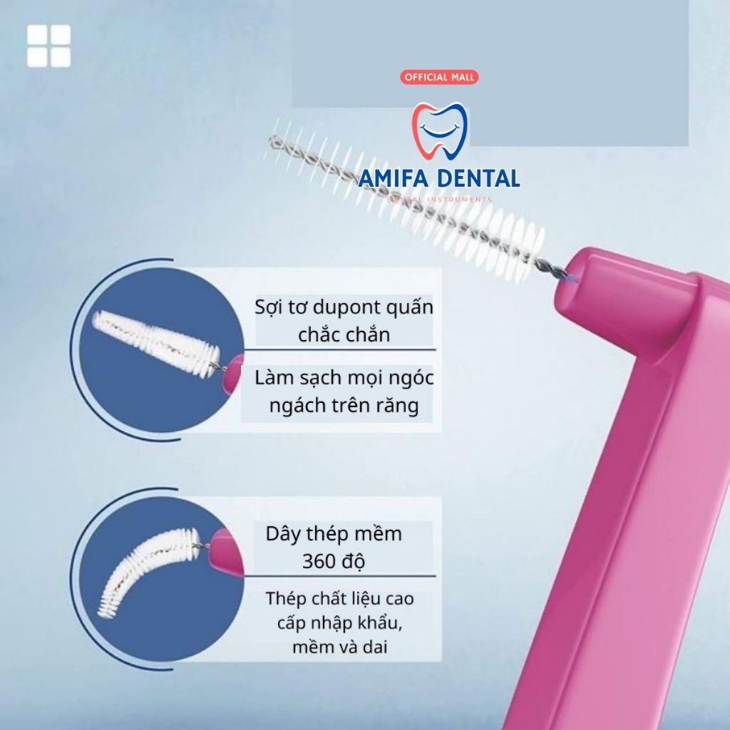 Bàn Chải Kẽ Răng Chữ L Xịn, Bàn Chải Kẽ Vệ Sinh Răng Niềng, Bàn Chải Làm Sạch Kẽ Răng Đủ Size Đủ Màu
