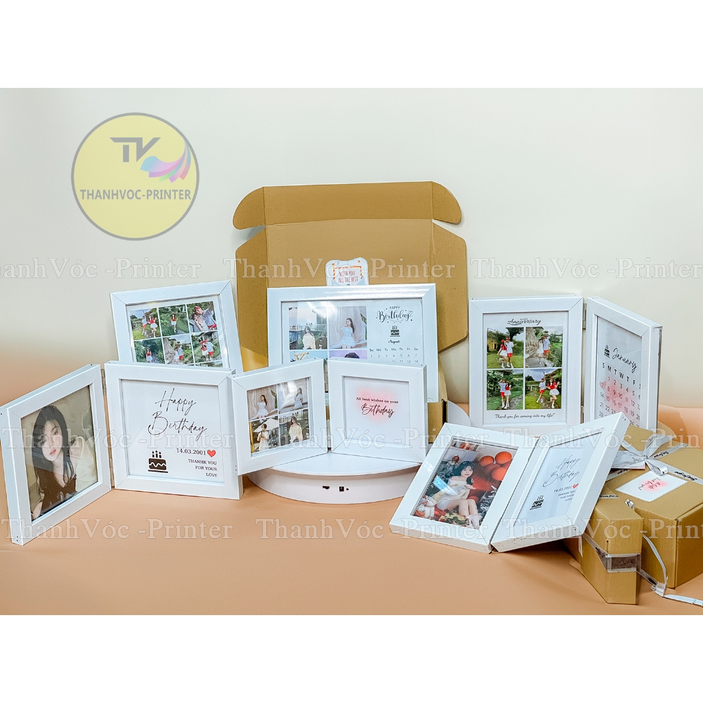 { Tặng Hộp Quà+ Rơm + Thiệp} Khung ảnh kỷ niệm ngày sinh nhật, ngày cưới, khung ảnh kỷ niệm quen nhau cho cặp tình nhân