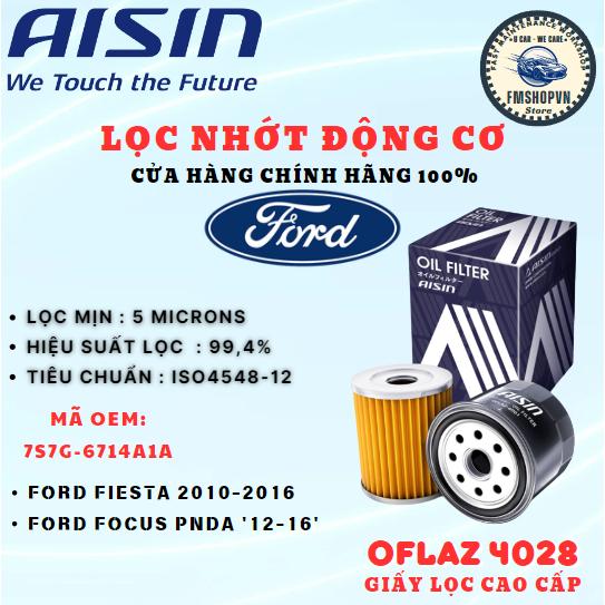 Lọc nhớt Ford fiesta 2010-2016 , Ford focus 2012-2016 chính hãng Aisin ...