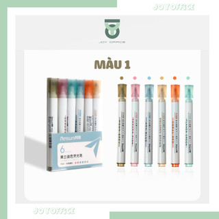 BỘ 6 BÚT HIGHTLIGHTS MÀU CỔ ĐIỂN, TƯƠI SÁNG BÚT ĐÁNH DẤU NHỚ DÒNG NHIỀU MÀU_ JOY OFFICE