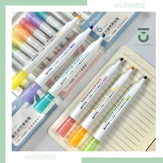 BỘ 6 BÚT HIGHTLIGHTS MÀU CỔ ĐIỂN, TƯƠI SÁNG BÚT ĐÁNH DẤU NHỚ DÒNG NHIỀU MÀU_ JOY OFFICE