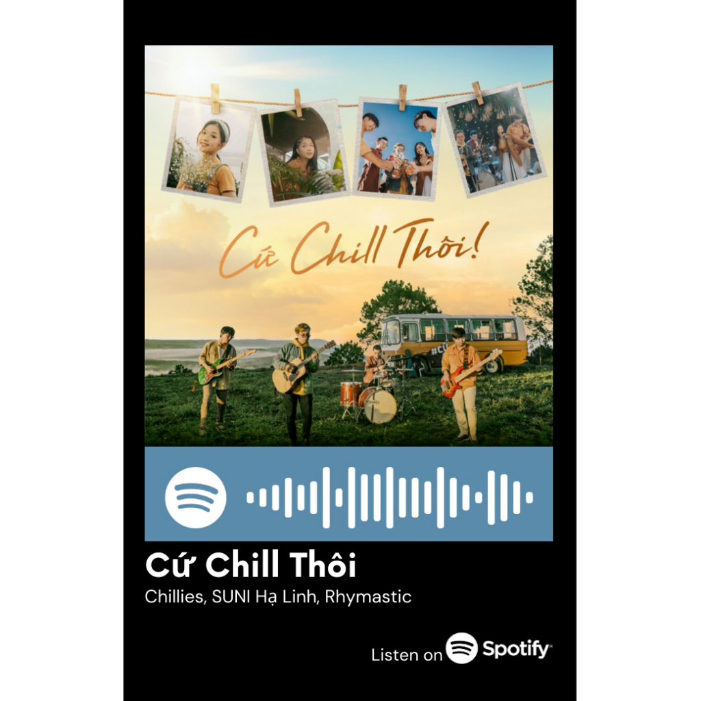 [Vui lòng đặt từ 2c]Thẻ Spotify nhóm nhạc Chillies (có thể quét được mã)