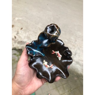 Thác Khói Xông Trầm song ngư trầu Nguyệt bằng gốm sứ cao cấp rẻ nhất thị trường
