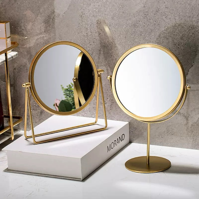Gương Trang Điểm Kim Loại Mạ vàng Vintage Phong Cách Đơn Giản Để Bàn Makeup UMIDECO | BigBuy360 - bigbuy360.vn