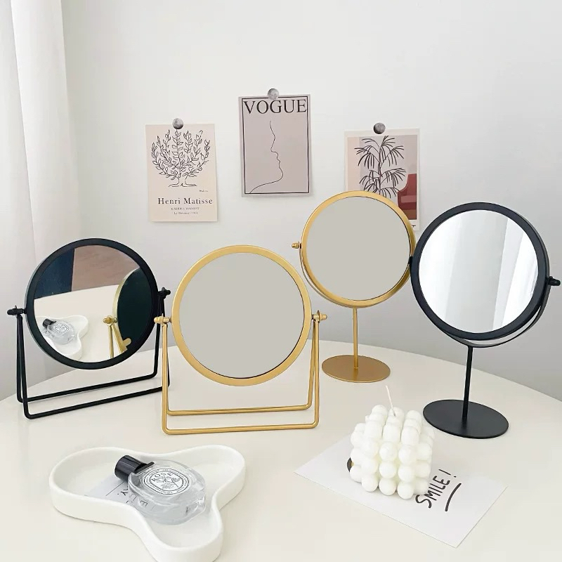 Gương Trang Điểm Kim Loại Mạ vàng Vintage Phong Cách Đơn Giản Để Bàn Makeup UMIDECO | BigBuy360 - bigbuy360.vn