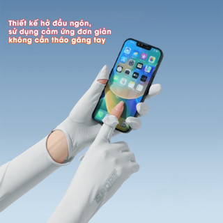 Bao tay chống nắng, găng tay chống nắng nữ Sport dài chống tia UV UPF50+ có gai chống trơn