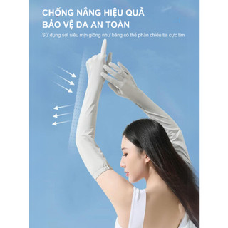Bao tay chống nắng, găng tay chống nắng nữ Sport dài chống tia UV UPF50+ có gai chống trơn