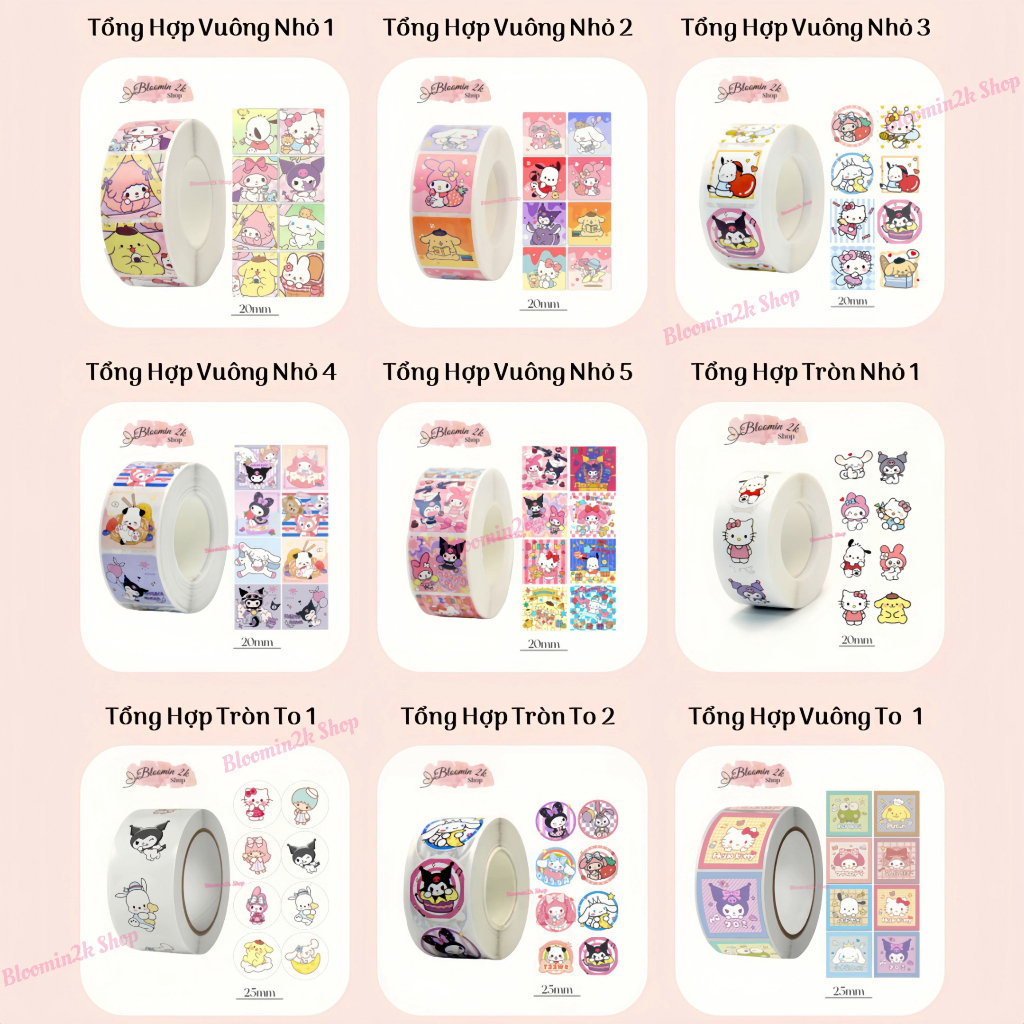 [SẴN HÀNG] Cuộn 500 Sticker Nhãn Dán Tổng Hợp Đa Dạng Nhân Vật Hoạt ...