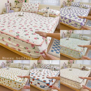 Bộ Ga Gối Trần Bông 3 Món Cotton đũi dệt bông xơ đậu lành - Full Size