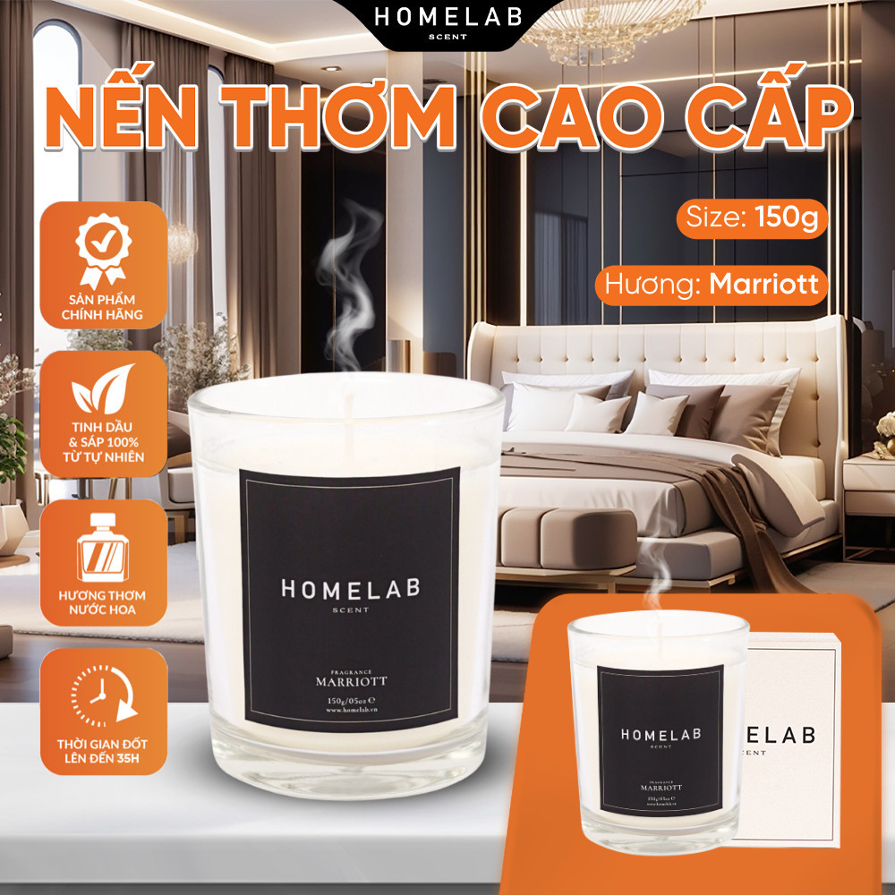 Ảnh Nến thơm mùi khách sạn 5 sao JW MARRIOTT mùi hương sang trọng, tinh khiết 150g_HOMELAB 2