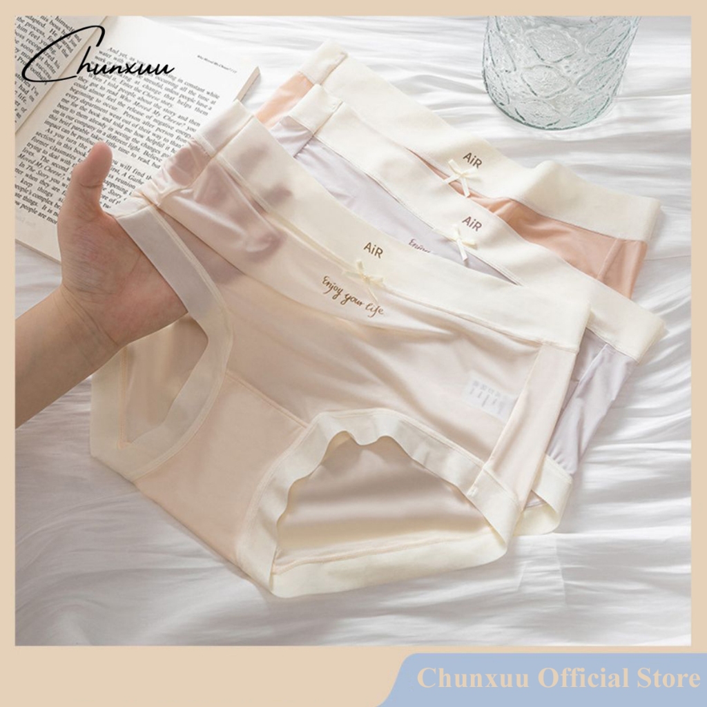 Quần lót nữ cạp cao vải su lạnh cao cấp phối viền chữ mềm mịn thoáng mát ChunXuu- QC129