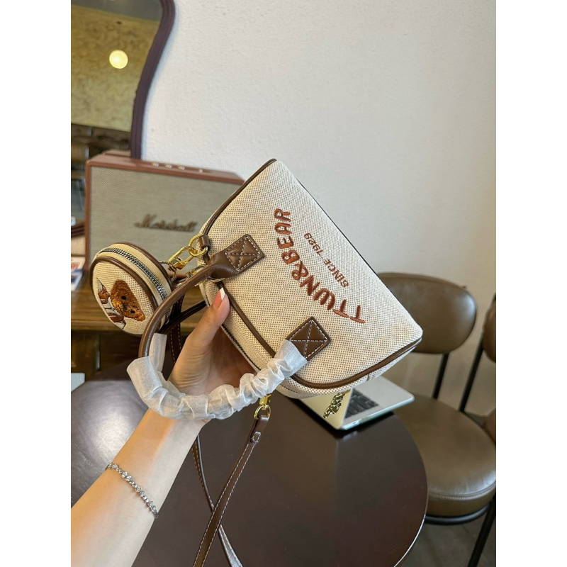 Túi gấu hoạ tiết thêu tỉ mỉ siêu đẹp cầm tay đeo chéo phong cách vintage