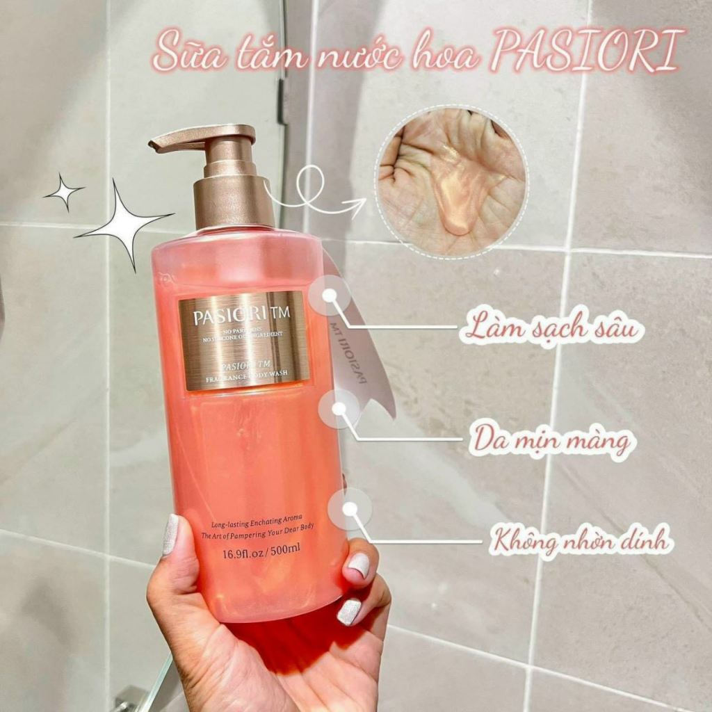Sữa tắm Nước hoa Pasiori trắng da, giúp da mềm mịn 500ml