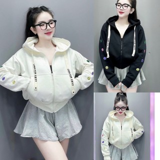ÁO HOODIE NỈ TAY THÊU MẶT CƯỜI ĐẶC SẮC MỚI MẼ PHÙ HỢP THỜI TRANG