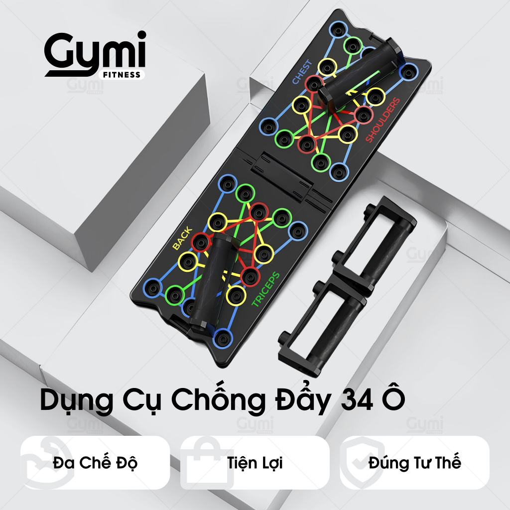 Bảng Chống Đẩy 34 Ô Tập Luyện Đa Cơ - Dụng Cụ Hít Đất Tăng Cơ Ngực, Vai, Tay Sau, Gập Gọn Tại Nhà - ChongDay