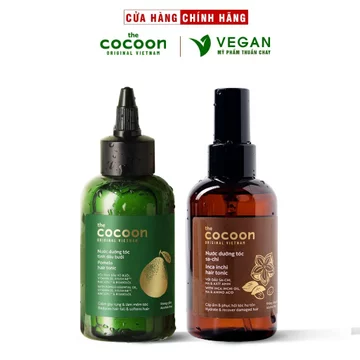 Combo nước dưỡng tóc tinh dầu bưởi pomelo Cocoon 140ml + Nước xịt dưỡng tóc sa chi COCOON 140ml