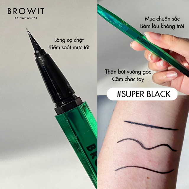 Bút Kẻ Mắt Nước Browit By Nongchat Aurora Long Stay Eyeliner Super Black 0.5g