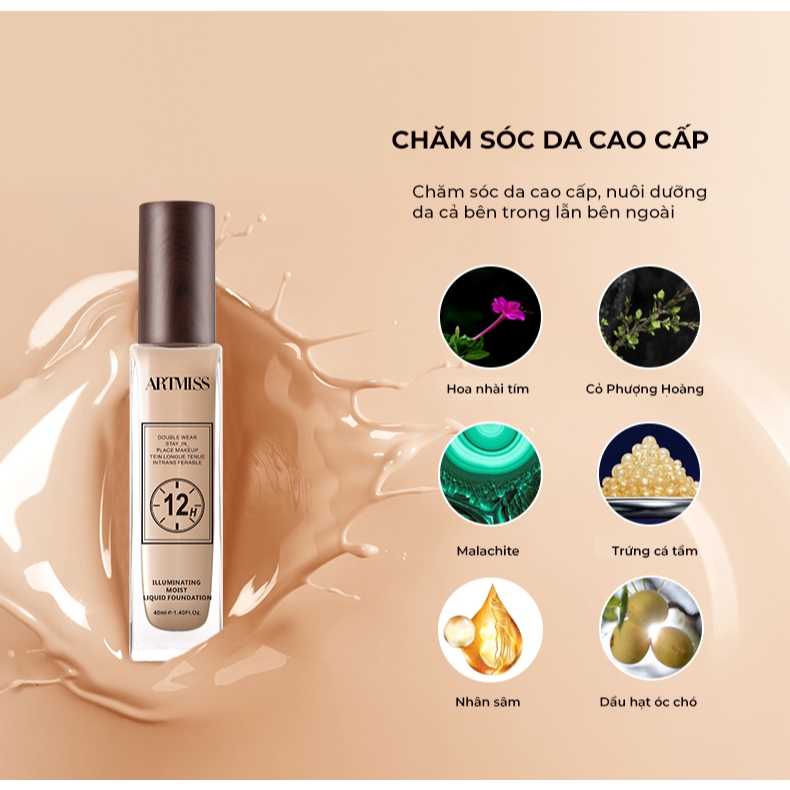 [ARTMISS] Kem nền 12h mỏng mịn dạng lỏng dưỡng ẩm kiểm soát dầu lâu trôi chống thấm nước 12H - 40ML | BigBuy360 - bigbuy360.vn