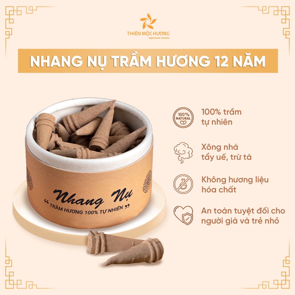 Ảnh Nụ trầm hương cao cấp 12 năm Thiên Mộc Hương trầm hương tự nhiên 12 năm khói ngược xông nhà tẩy uế 2