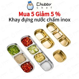Khay đựng nước chấm 2 Màu  inox cao cấp, khay đựng gia vị 1、2、3、4ngăn siêu bền kháng khuẩn không gây ẩm mốc