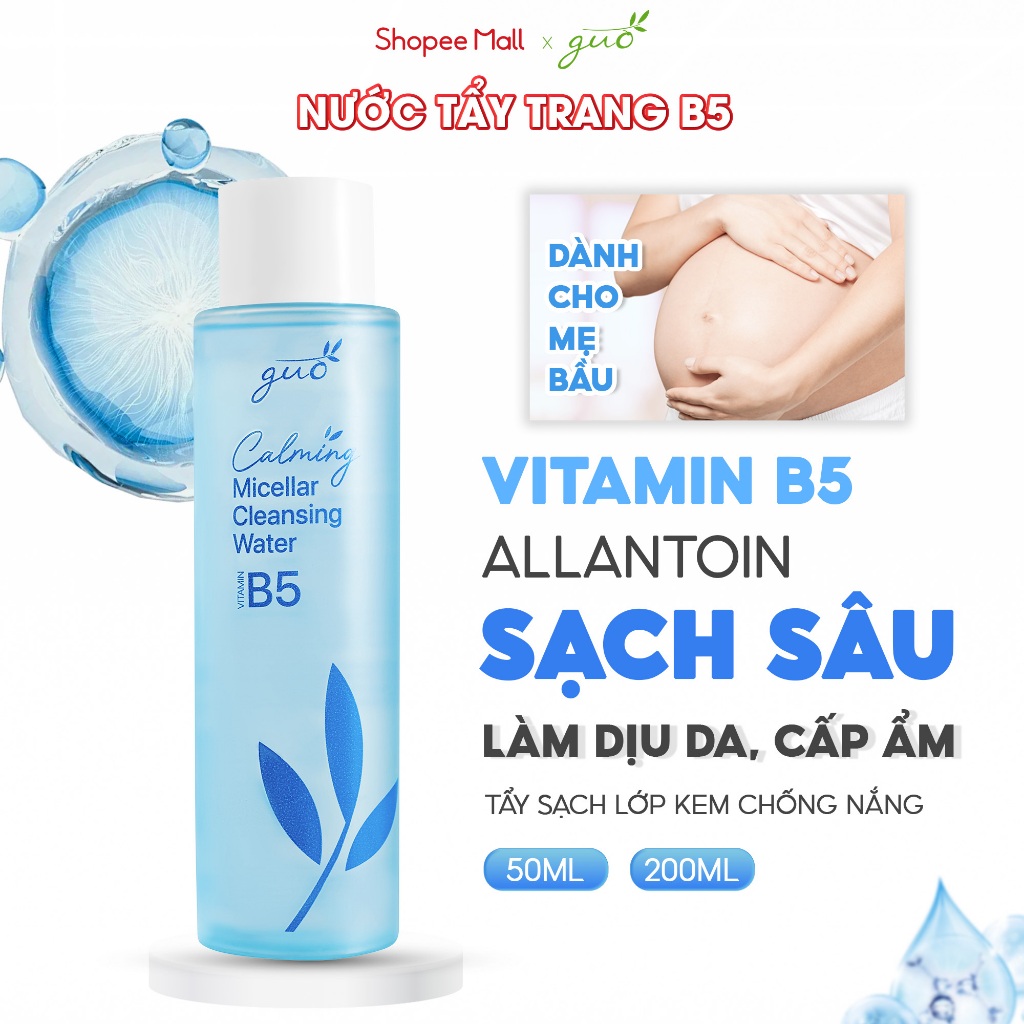 Ảnh Nước Tẩy Trang B5 Làm Sạch Sâu, Làm Dịu, Cấp ẩm không cồn, không cay mắt dành cho mẹ bầu -  Calming Micellar Water GUO 2