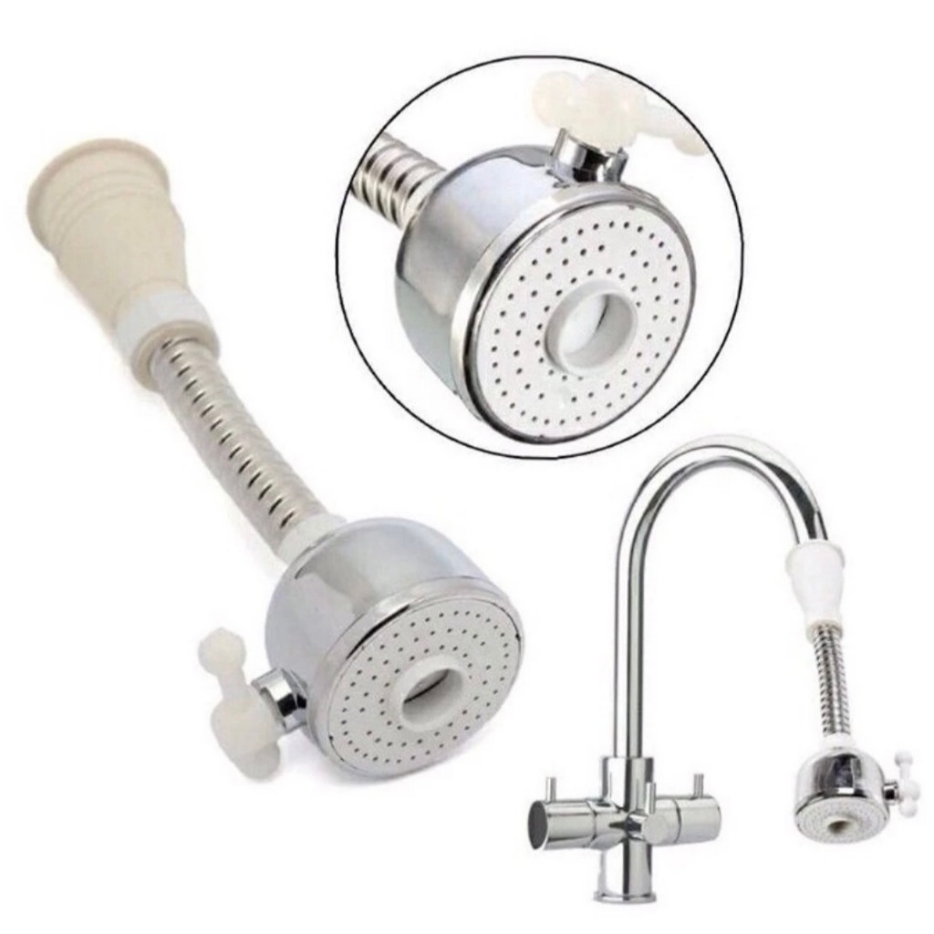 Đầu vòi rửa bát tăng áp chống bắn nước, có 2 chế độ nước xoay 360 độ Có Van thay đổi chế độ nước