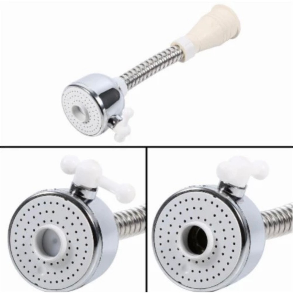 Đầu vòi rửa bát tăng áp chống bắn nước, có 2 chế độ nước xoay 360 độ Có Van thay đổi chế độ nước