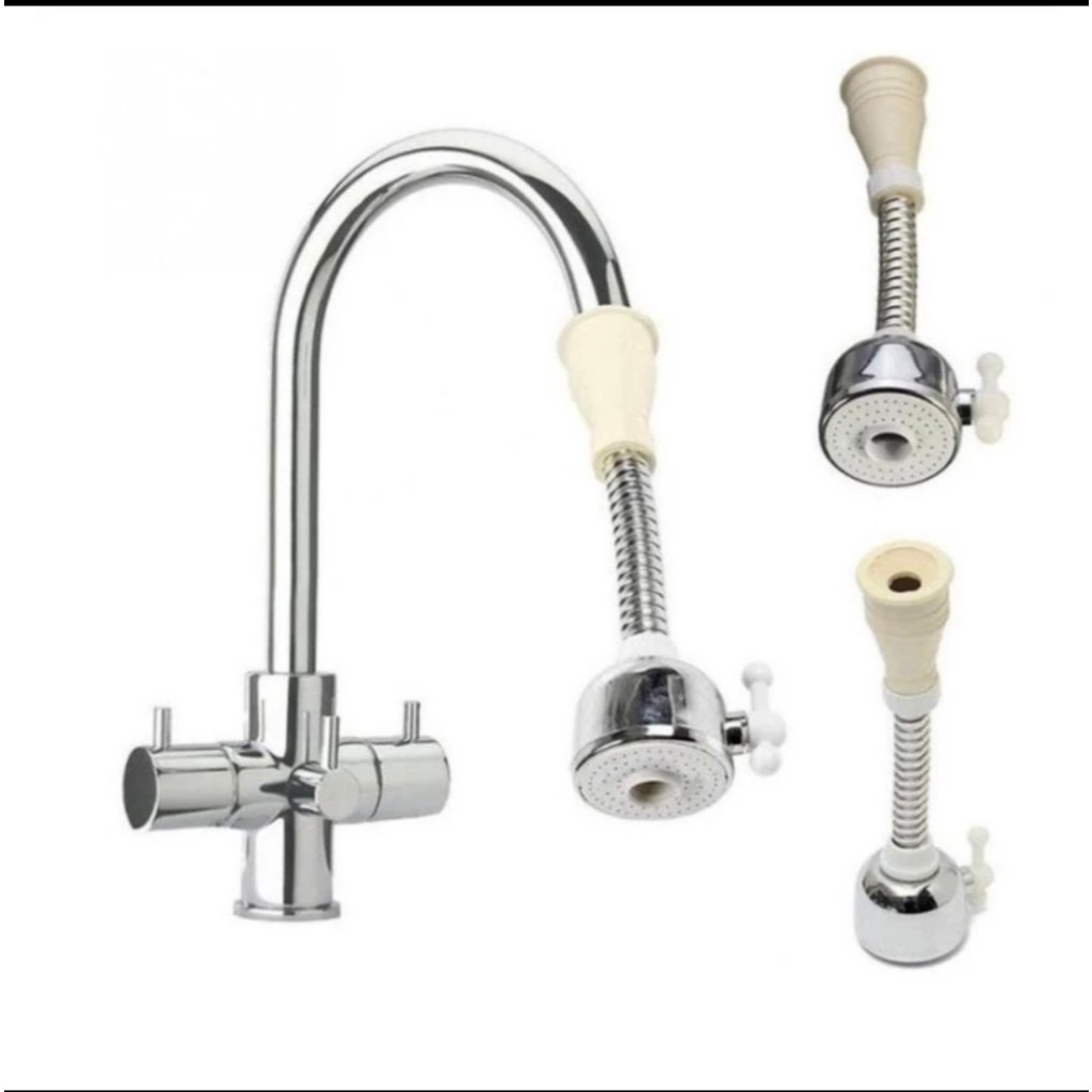 Đầu vòi rửa bát tăng áp chống bắn nước, có 2 chế độ nước xoay 360 độ Có Van thay đổi chế độ nước