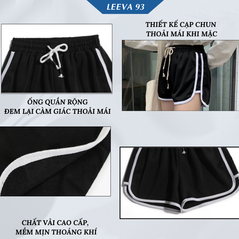 Quần short thể thao dây rút dáng rộng phong cách basic - 202