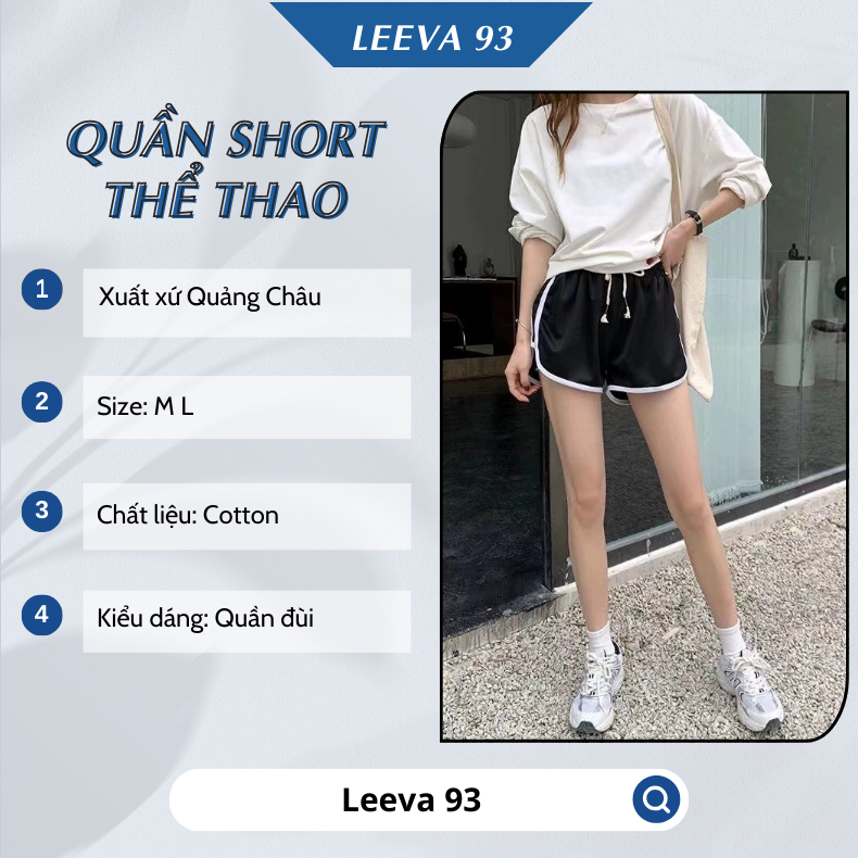 Quần short thể thao dây rút dáng rộng phong cách basic - 202