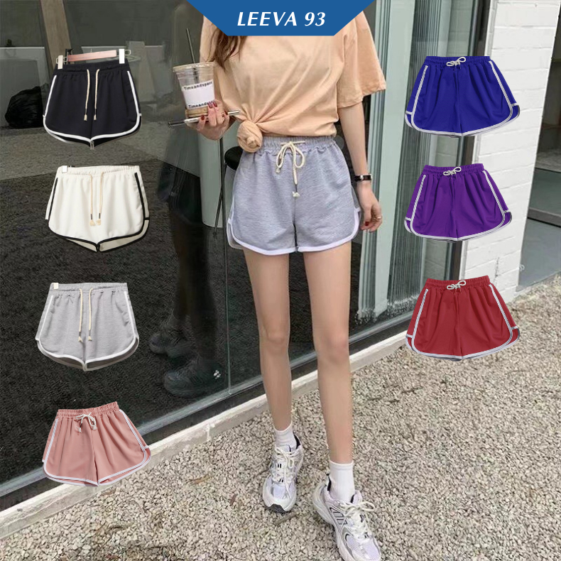 Quần short thể thao dây rút dáng rộng phong cách basic - 202