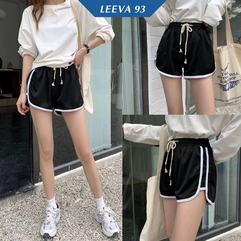 Quần short thể thao dây rút dáng rộng phong cách basic - 202