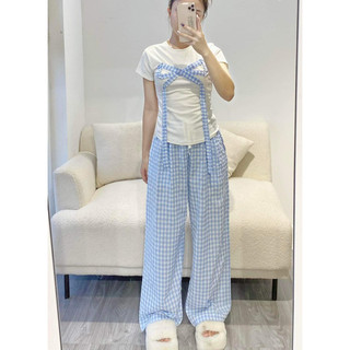 𝗛𝗮̀𝗻𝗴 𝗰𝗵𝗶́𝗻𝗵 𝗵𝗮̃𝗻𝗴 Quần kẻ phối cạp bèo ren ON WORKSHOP