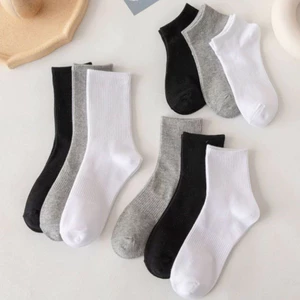 Tất vớ nữ nam cao cổ dài trắng dễ thương hàn quốc đẹp AAA iLita chân thấp nhún đủ màu trắng, đen, xám